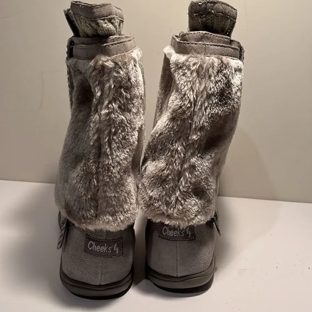 Cheeks by Tony Little leather faux fur  3 in 1 boots